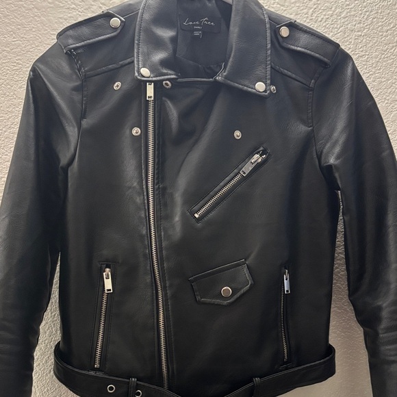Love Tree Black Moto Jacket with Silver Accents - Picture 2 of 3